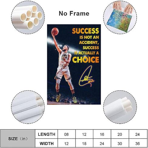 Stephen Curry Inspirational Success Canvas Poster Canvas Art Poster And Wall Art Picture Print Modern Family Bedroom Decor Office Posters. Painting - Single 2-3-Unframe-style, 12x18inch(30x45cm) in Saudi Arabia