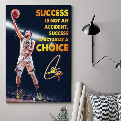 Stephen Curry Inspirational Success Canvas Poster Canvas Art Poster And Wall Art Picture Print Modern Family Bedroom Decor Office Posters. Painting - Single 2-3-Unframe-style, 12x18inch(30x45cm) in Saudi Arabia