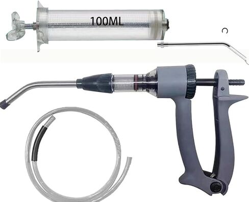 GuanjiapoGoat Feeders Continuous syringe Injector Dispenser 100 ml Syringe Suitable for Cows, Sheep, Pigs,Horse , Dogs and Cats, in Saudi Arabia
