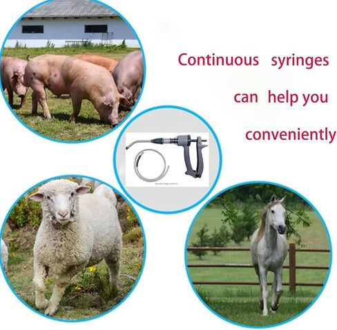GuanjiapoGoat Feeders Continuous syringe Injector Dispenser 100 ml Syringe Suitable for Cows, Sheep, Pigs,Horse , Dogs and Cats, in Saudi Arabia