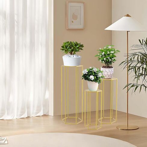 3 قطعة اسطوانة الذهب تقف للحزب: حامل قاعدة السداسي التعشيش عرض اسطوانة الجداول للحفلات الزفاف زهرة زهرية in Kuwait