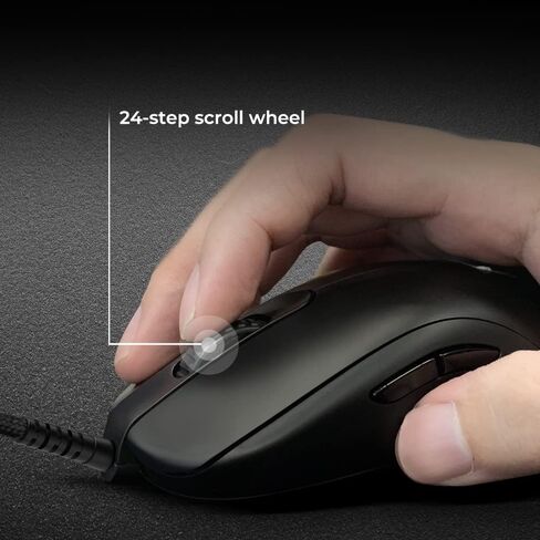 ماوس الألعاب المتماثل بينكيو زوي FK2-C | الأداء الاحترافي للرياضات الإلكترونية | بدون سائق | كابل باراكورد | ميزات C المنقحة | أسود مطفي | مقاس متوسط in Saudi Arabia