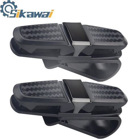 حامل نظارات السيارة من سيكاواي لواقي الشمس للسيارة، مشبك تثبيت للنظارات الشمسية مع بطاقة تذكرة - عبوتان (أسود) in Kuwait