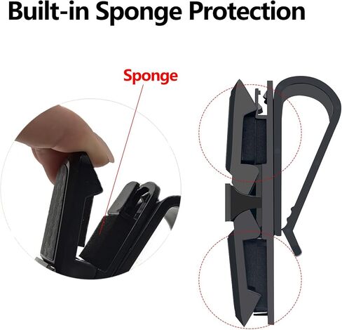 حامل نظارات السيارة من سيكاواي لواقي الشمس للسيارة، مشبك تثبيت للنظارات الشمسية مع بطاقة تذكرة - عبوتان (أسود) in Kuwait