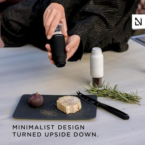 LARS NYSØM Stainless Steel Salt and Pepper Mill Set with Adjustable Ceramic Grinder I Manual Spice Mill Set (Buttercream) in Kuwait