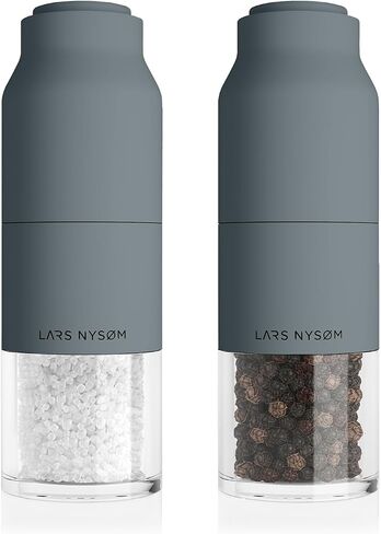 LARS NYSØM Stainless Steel Salt and Pepper Mill Set with Adjustable Ceramic Grinder I Manual Spice Mill Set (Buttercream) in Kuwait