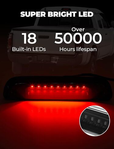 ISSYAUTO Third Brake Light Compatible with 1995-2015 Tacoma, LED 3rd Brake Light Waterproof Smoked High Mount Stop Light in Saudi Arabia