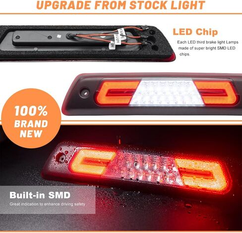 NJSBYL F150 LED 3rd Brake Light for 2009 2010 2011 2012 2013 2014 Ford F150 SVT Raptor Red Lens Third High Mount Stop Brake Lamps White LED Rear Cab Center Roof Cargo Lights with Seal Foam Gaskets in Saudi Arabia