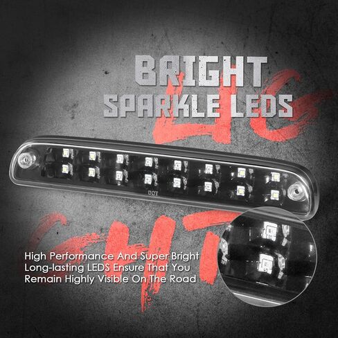 High Mount 3rd Stop Light Assemblies,Compatible with 1999-2016 Ford Super Duty/Ranger/Mazda B-Series Third Center Cargo Reverse Rear LED Brake Light Bar Taillight Two Rows (Red) in Saudi Arabia