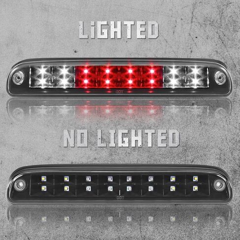 High Mount 3rd Stop Light Assemblies,Compatible with 1999-2016 Ford Super Duty/Ranger/Mazda B-Series Third Center Cargo Reverse Rear LED Brake Light Bar Taillight Two Rows (Red) in Saudi Arabia