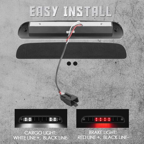 High Mount 3rd Stop Light Assemblies,Compatible with 1999-2016 Ford Super Duty/Ranger/Mazda B-Series Third Center Cargo Reverse Rear LED Brake Light Bar Taillight Two Rows (Red) in Saudi Arabia