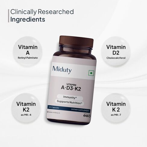 by Palak Notes - Advance Vitamin ADK - Multivitamin - Contains Vitamin A - D3 - K1 - K24 - K27 - Vitamin ADK Supplement - Optimum Vitamin Levels - 3 Fat Soluble Vitamins - Pack of 60 Capsules in Saudi Arabia