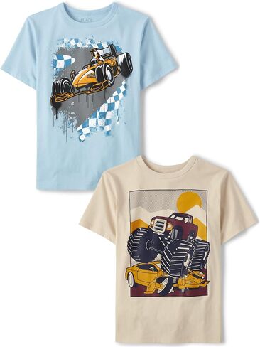 The Children's Place Boys' Vehicles Short Sleeve Graphic T-Shirts,multipacks in Saudi Arabia