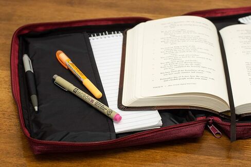 Burgundy Jesus Embroidered Polyester Bible Cover Case with Handle, X-Large in Saudi Arabia