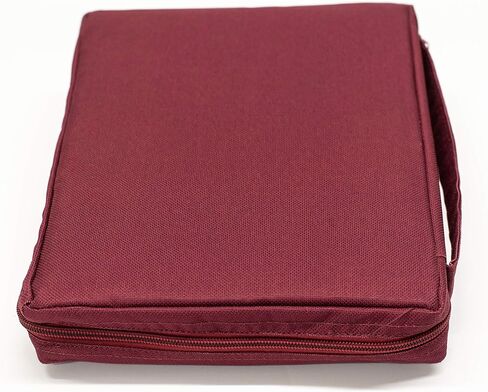 Burgundy Jesus Embroidered Polyester Bible Cover Case with Handle, X-Large in Saudi Arabia