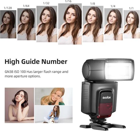GODOX TT560II Universal On-Camera Flash GN38 Standard Hot Shoe 2.4G Wireless Trigger with Trigger Transmitter Compatible with Canon Sony Nikon Panasonic Olympus Pentax and Other DSLR Cameras in Saudi Arabia
