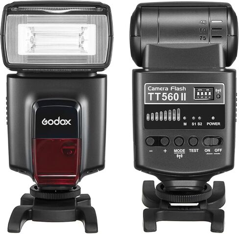 GODOX TT560II Universal On-Camera Flash GN38 Standard Hot Shoe 2.4G Wireless Trigger with Trigger Transmitter Compatible with Canon Sony Nikon Panasonic Olympus Pentax and Other DSLR Cameras in Saudi Arabia