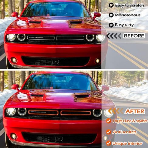 ملحقات خارجية لشبكة الشواية الأمامية تناسب دودج تشالنجر 2015-2024، قطعتين (أزرق) in Kuwait