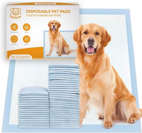 Extra Large Puppy Pee Pads - 8-Layer Leak-Proof, Super Absorbent, Odor Control, Quick-Dry, 24x36 Inch, 25 Count - Premium Dog Training Pads in Saudi Arabia