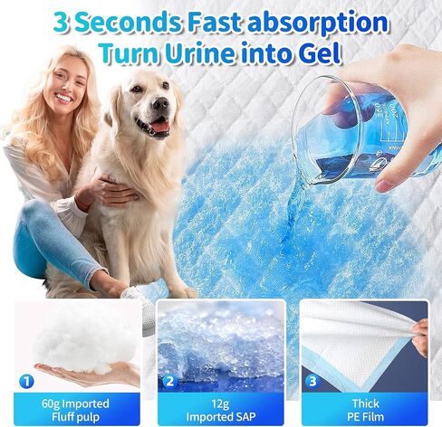 Extra Large Puppy Pee Pads - 8-Layer Leak-Proof, Super Absorbent, Odor Control, Quick-Dry, 24x36 Inch, 25 Count - Premium Dog Training Pads in Saudi Arabia