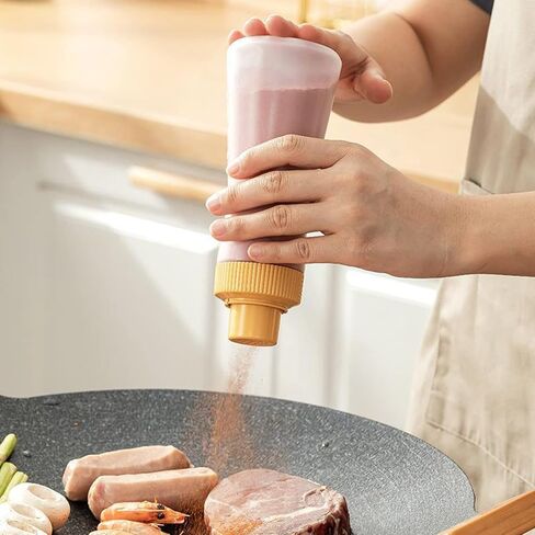Plastic Powder Shaker with Lid, Uniform Discharge Hole Shaker, for Sifter Cocoa,Cinnamon Powder,Icing Sugar,Chocolate Coffee (11.8oz*3pcs) in Saudi Arabia