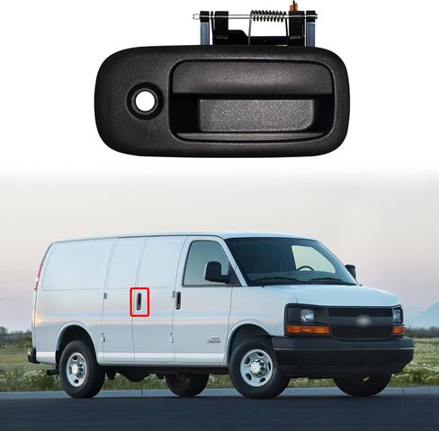 مقبض الباب الخارجي الأيمن الخلفي جانب السائق مع فتحة مفتاح، متوافق مع 1996-2009 Chevy Express، GMC Savana 1500 2500 3500 4500 Van، GM1513106,25942270,25866275,10359096 in Kuwait