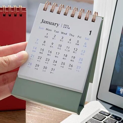 تقويم مكتبي صغير لعام 2024، منظم جدول يومي للمكتب، تقويمات فليب واقفة (أرجواني، قطعة واحدة) in Kuwait