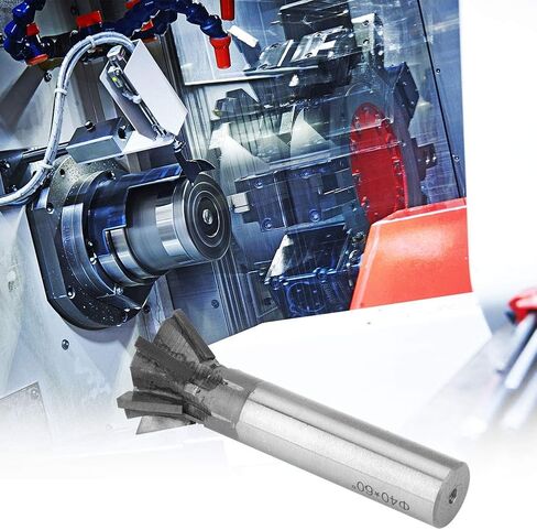 ViaGasaFamido Dovetail Groove Milling Cutter 60° 6 Flute Cutting 40mm Cutting Diameter Carbide Dovetail Cutters End Mill Straight Shank Mill Cutter in Saudi Arabia