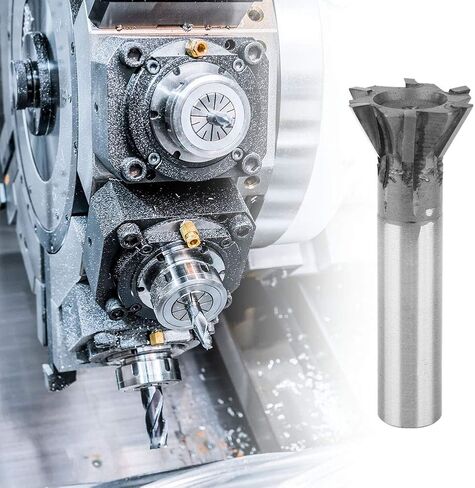 ViaGasaFamido Dovetail Groove Milling Cutter 60° 6 Flute Cutting 40mm Cutting Diameter Carbide Dovetail Cutters End Mill Straight Shank Mill Cutter in Saudi Arabia