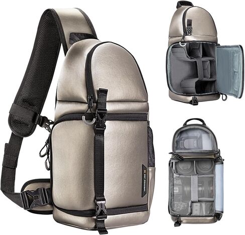 K&F Concept Camera Sling Bag Crossbody Bag Camera Shoulder Backpack DSLR/SLR/Mirrorless Photography Bags Compatible with Canon/Nikon/Sony/Fuji/Gopro/DJI in Saudi Arabia