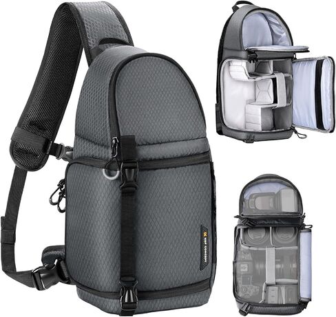 K&F Concept Camera Sling Bag Crossbody Bag Camera Shoulder Backpack DSLR/SLR/Mirrorless Photography Bags Compatible with Canon/Nikon/Sony/Fuji/Gopro/DJI in Saudi Arabia