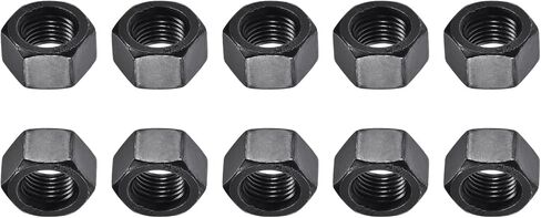 M12x1.25mm(DxP) Hex Nuts - 20Pack - Good for Home Garage Repair - Carbon Steel Oxide Coating Hexagonal Nuts - Black in Kuwait