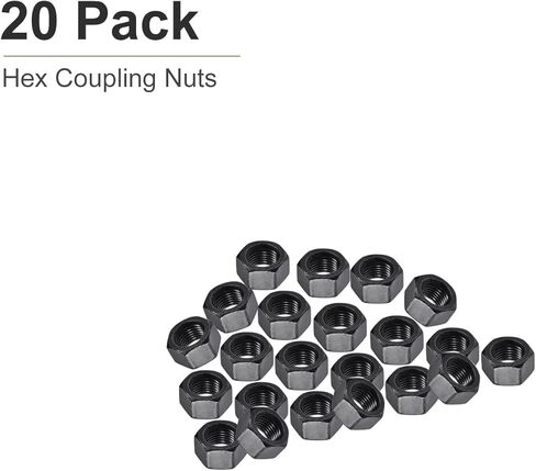 M12x1.25mm(DxP) Hex Nuts - 20Pack - Good for Home Garage Repair - Carbon Steel Oxide Coating Hexagonal Nuts - Black in Kuwait
