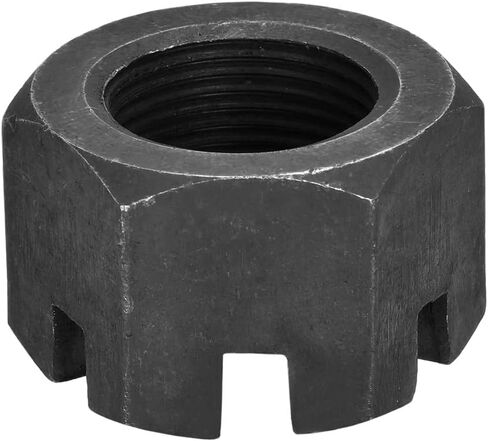 M30x2mm(DxP) Slotted Hex Castle Nuts - 1Pack - Good for Machinery Repairing - Carbon Steel Blackened Hexagon Nuts - Black in Saudi Arabia