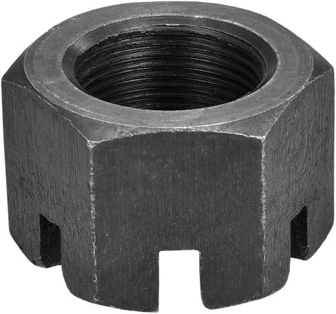 M30x2mm(DxP) Slotted Hex Castle Nuts - 1Pack - Good for Machinery Repairing - Carbon Steel Blackened Hexagon Nuts - Black in Saudi Arabia
