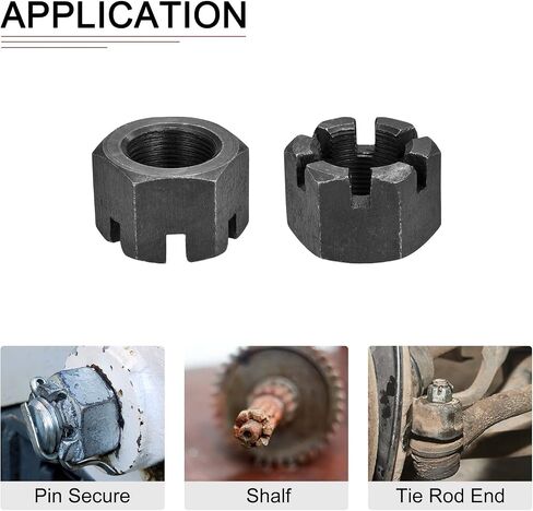 M30x2mm(DxP) Slotted Hex Castle Nuts - 1Pack - Good for Machinery Repairing - Carbon Steel Blackened Hexagon Nuts - Black in Saudi Arabia