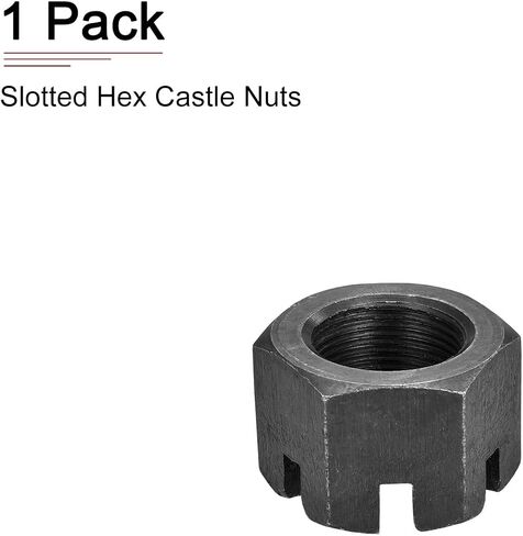 M30x2mm(DxP) Slotted Hex Castle Nuts - 1Pack - Good for Machinery Repairing - Carbon Steel Blackened Hexagon Nuts - Black in Saudi Arabia