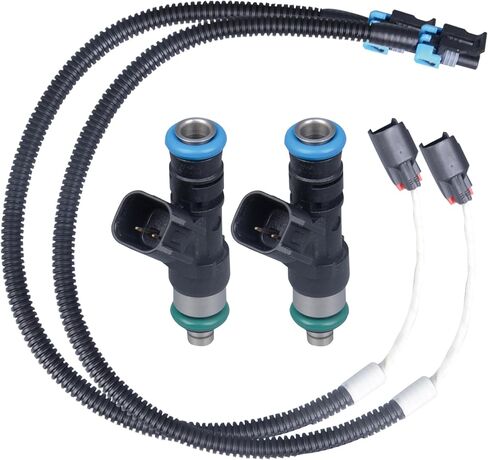 Fuel Injector 4 Holes Compatible with Polaris Ranger 800 Ranger Crew 800 Ranger XP 800 RZR 800 Replaces OE 0280158197 1204319 (Set of 2) in Saudi Arabia