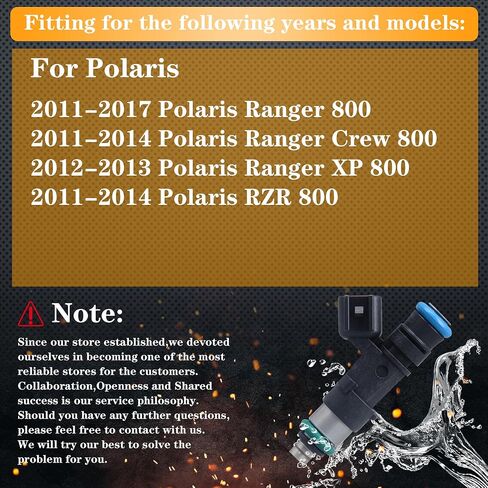 Fuel Injector 4 Holes Compatible with Polaris Ranger 800 Ranger Crew 800 Ranger XP 800 RZR 800 Replaces OE 0280158197 1204319 (Set of 2) in Saudi Arabia