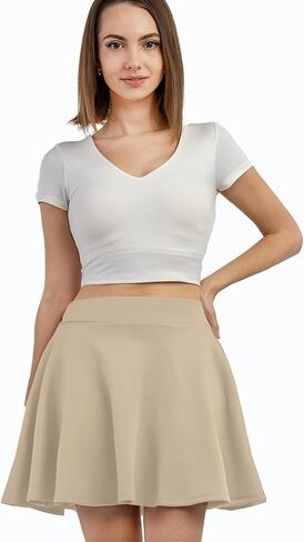 Women's Basic Versatile Stretchy Flared Skater Skirt (S-XL) in Saudi Arabia