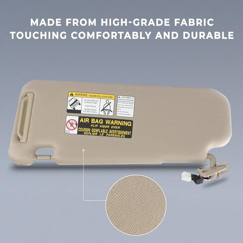 SCITOO Beige Right Passenger Side Auto Sun Visor Assembly fit for 2006-2008 for Hyundai Sonata with Sunroof in Saudi Arabia
