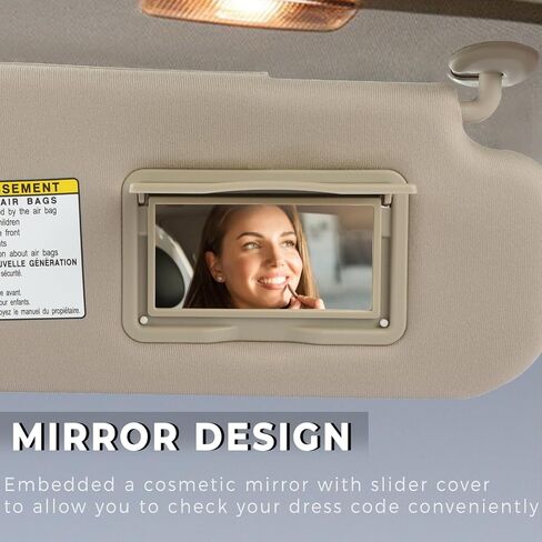 SCITOO Beige Right Passenger Side Auto Sun Visor Assembly fit for 2006-2008 for Hyundai Sonata with Sunroof in Saudi Arabia