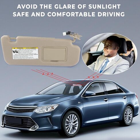 SCITOO Beige Right Passenger Side Auto Sun Visor Assembly fit for 2006-2008 for Hyundai Sonata with Sunroof in Saudi Arabia