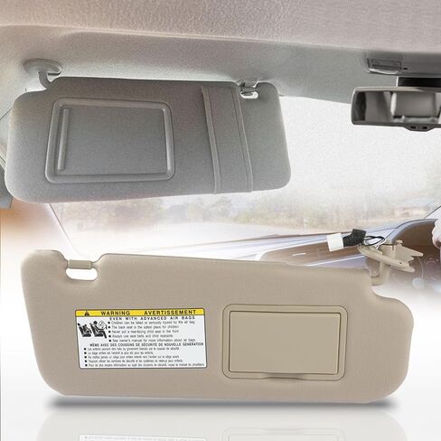 SCITOO Beige Right Passenger Side Auto Sun Visor Assembly fit for 2006-2008 for Hyundai Sonata with Sunroof in Saudi Arabia