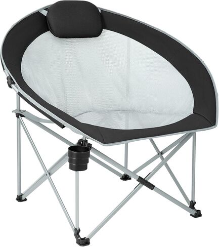 FUNDANGO Oversized Folding Camping Chair Moon Chair for Adults with Headrest, Cup Holder, Carry Bag, Portable Round Chair for Outdoor Hiking, Fishing, Picnic, Camp, Lawn in Saudi Arabia