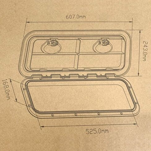 Amarine Made Boat Hatch Marine Grade Deck Hatch Access Hatch & Lid 24" x 9-5/8" for Marine Caravan RV-Black in Saudi Arabia
