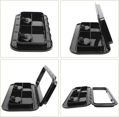 Amarine Made Boat Hatch Marine Grade Deck Hatch Access Hatch & Lid 24" x 9-5/8" for Marine Caravan RV-Black in Saudi Arabia