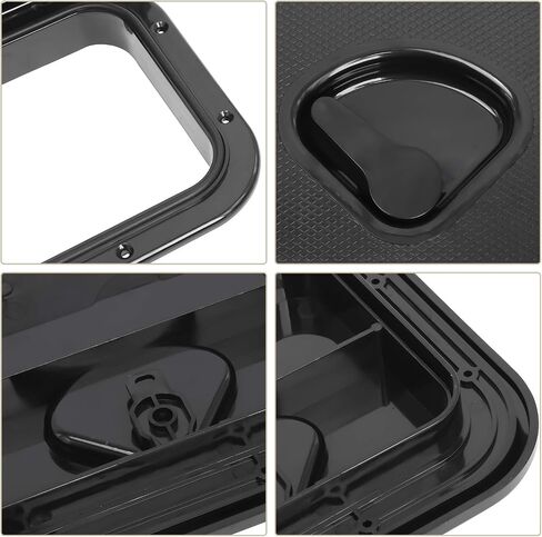 Amarine Made Boat Hatch Marine Grade Deck Hatch Access Hatch & Lid 24" x 9-5/8" for Marine Caravan RV-Black in Saudi Arabia