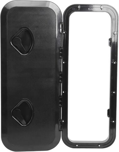 Amarine Made Boat Hatch Marine Grade Deck Hatch Access Hatch & Lid 24" x 9-5/8" for Marine Caravan RV-Black in Saudi Arabia