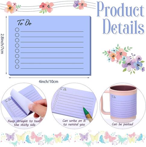 to Do List Sticky Notes Assorted Colors Lined Self Stick Note Pads Adhesive Memo for Planner Reminder Studying, Home Office Supplies, 3 x 4 Inch (Simple Colors, 9 Pieces) in Saudi Arabia